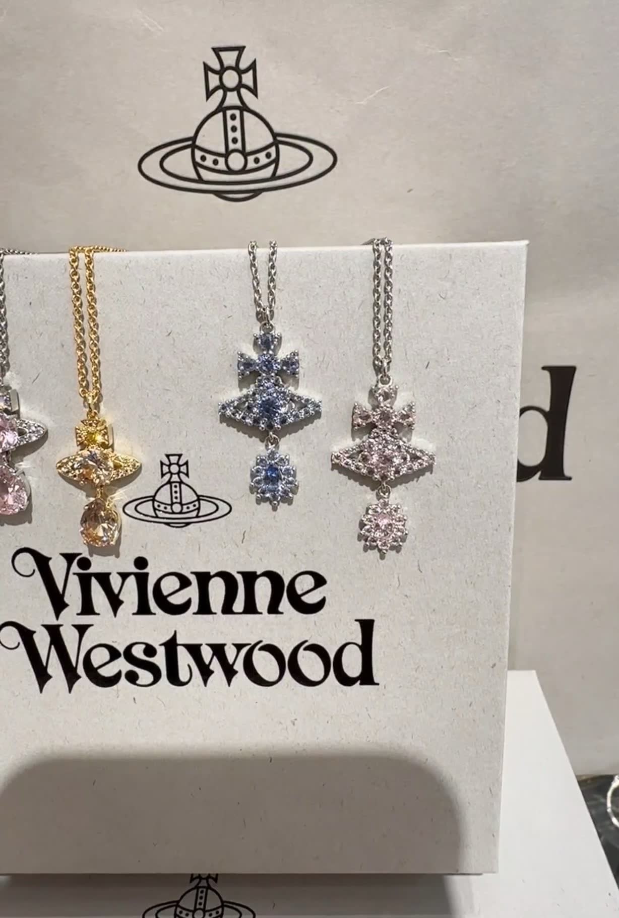 Vivienne Westwood Blue Gemstone Silver Pendant Necklace
